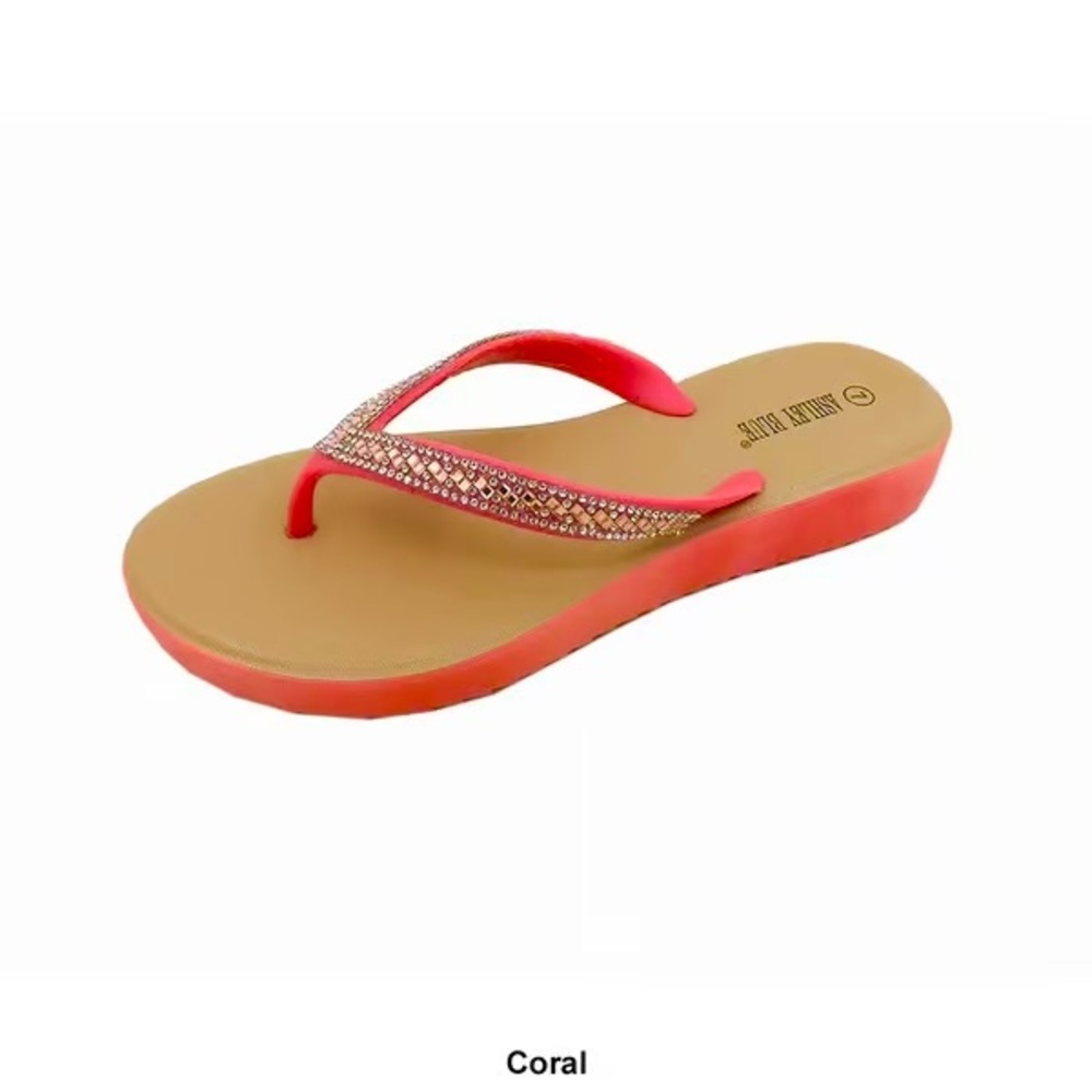 Stylish Red Sandals with Rhinestone Accents